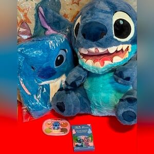 Disney Blue Stitch Plush Bundle With Moving Ears Hat
